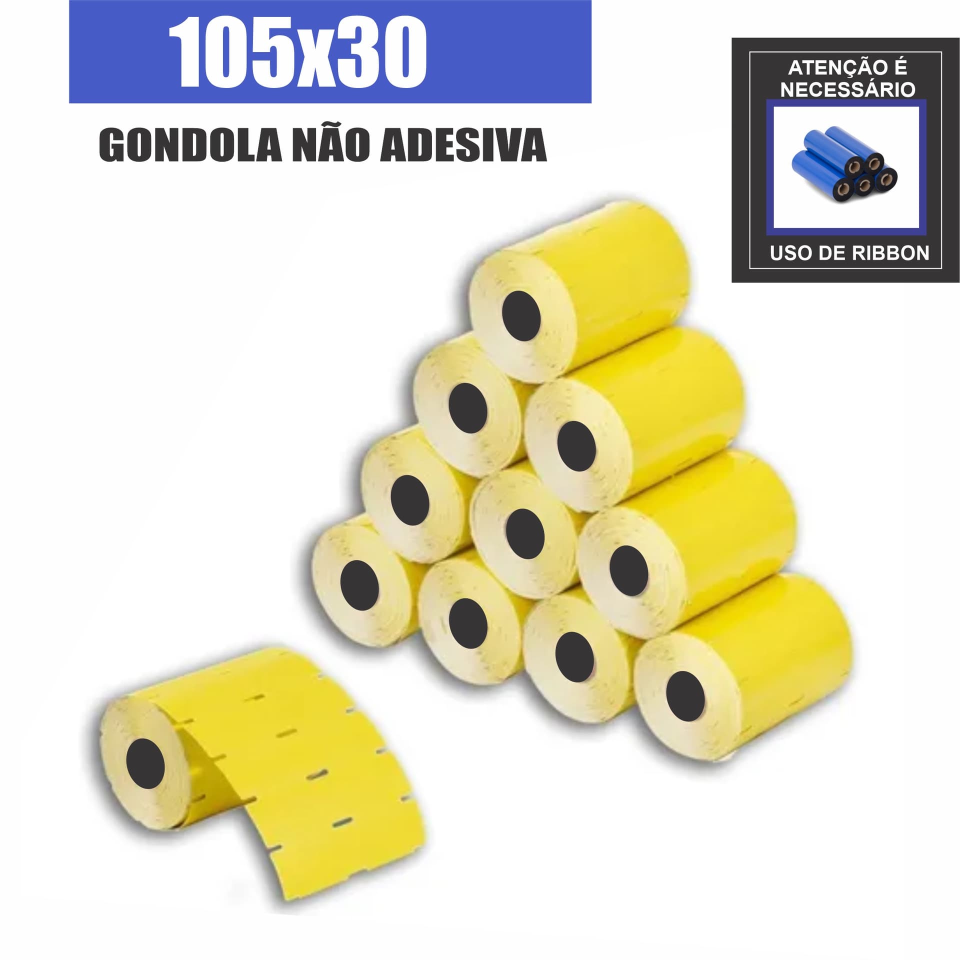 Etiqueta Gondola 105x30 - Amarela - 6 Rolos
